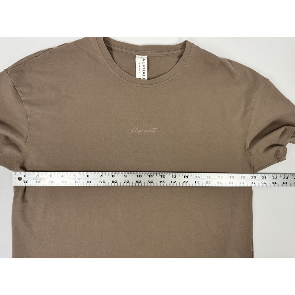 Alphalete T Shirt Womens Small Olive Brown Oversized Logo Tee Modern Athleisure - Picture 6 of 8